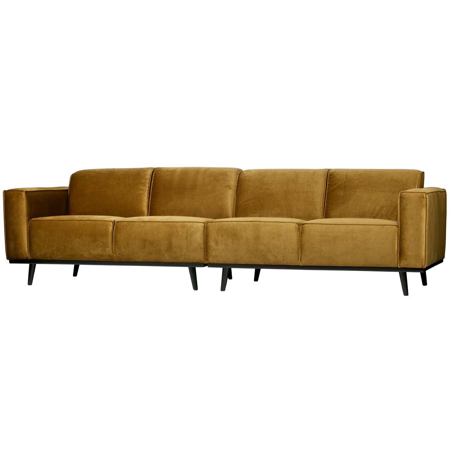 Statement 4-zits bank 280 cm chenille velvet perzikroze