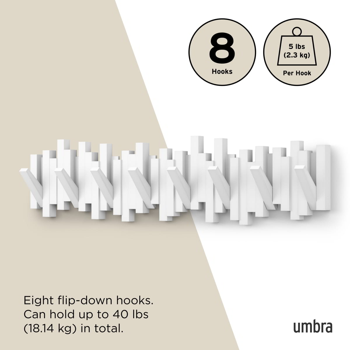 Umbra Sticks wandkapstok 8 haken
