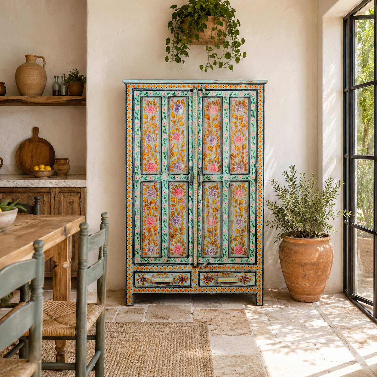 Siyan - Handbeschilderde Boho Kast 