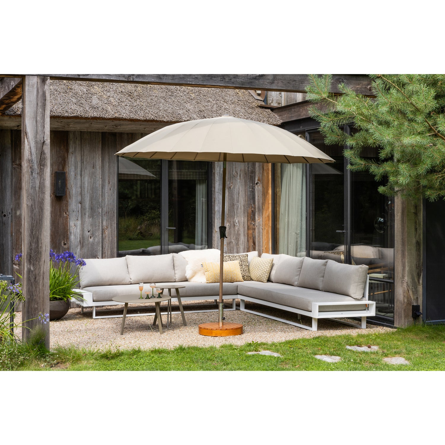 Monica tuin parasolvoet hout naturel 37xo49cm [fsc]