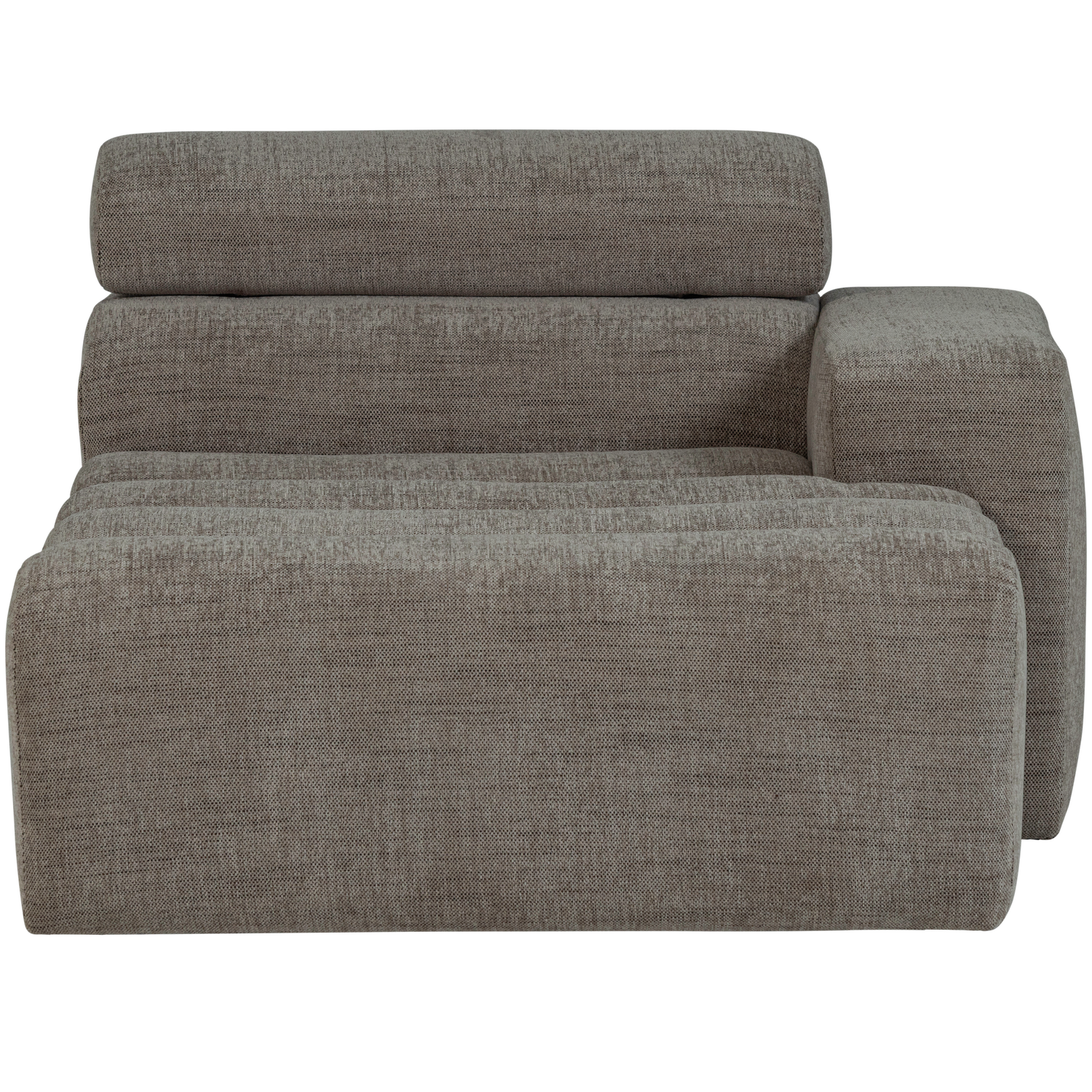 Novi chaise longue element arm rechts boucle karamelbruin