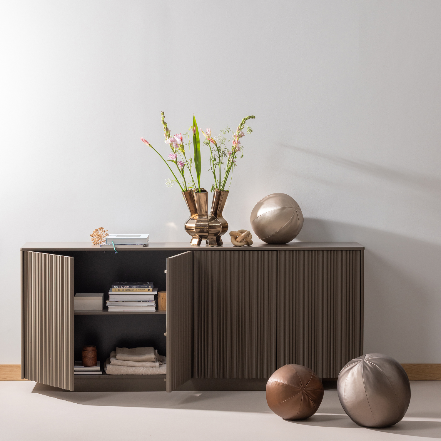 Rodeo bal kussen klein metallic naturel