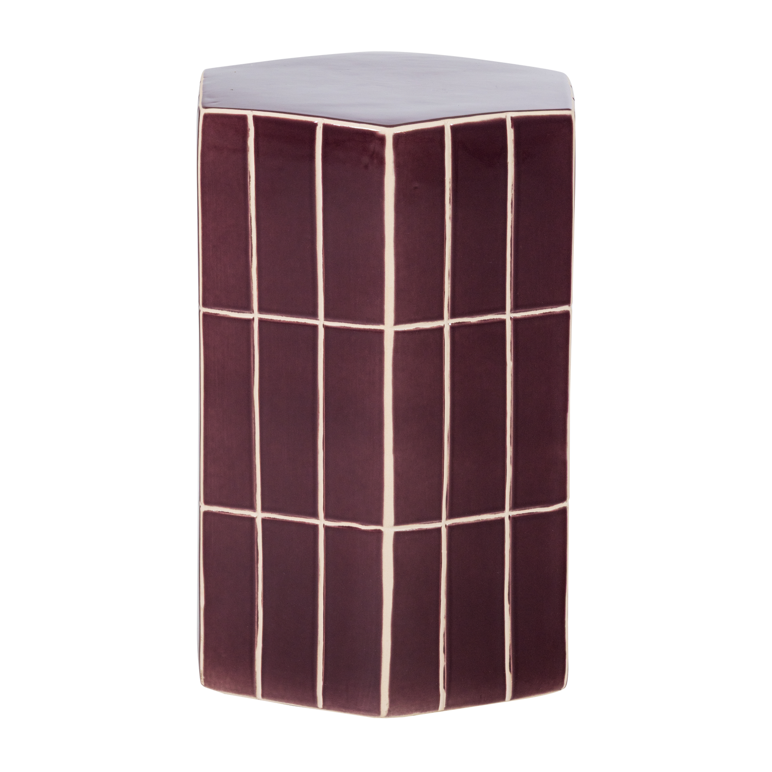Plu decoratieve bijzettafel 42x30x26 cm keramiek paars
