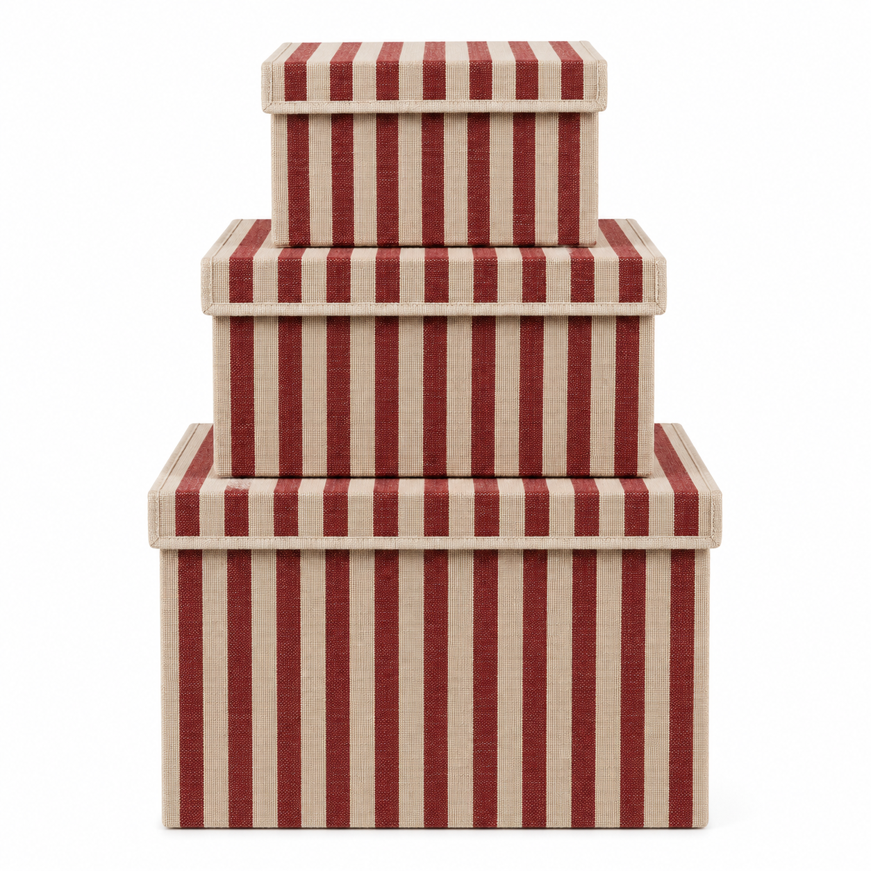 Opbergdoos Auri stripe burgundy