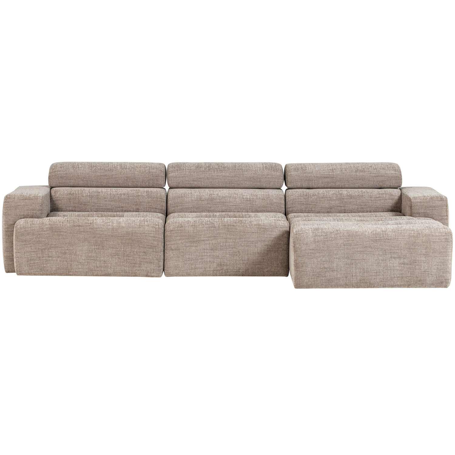 Novi chaise longue bank rechts donkerbruin melange