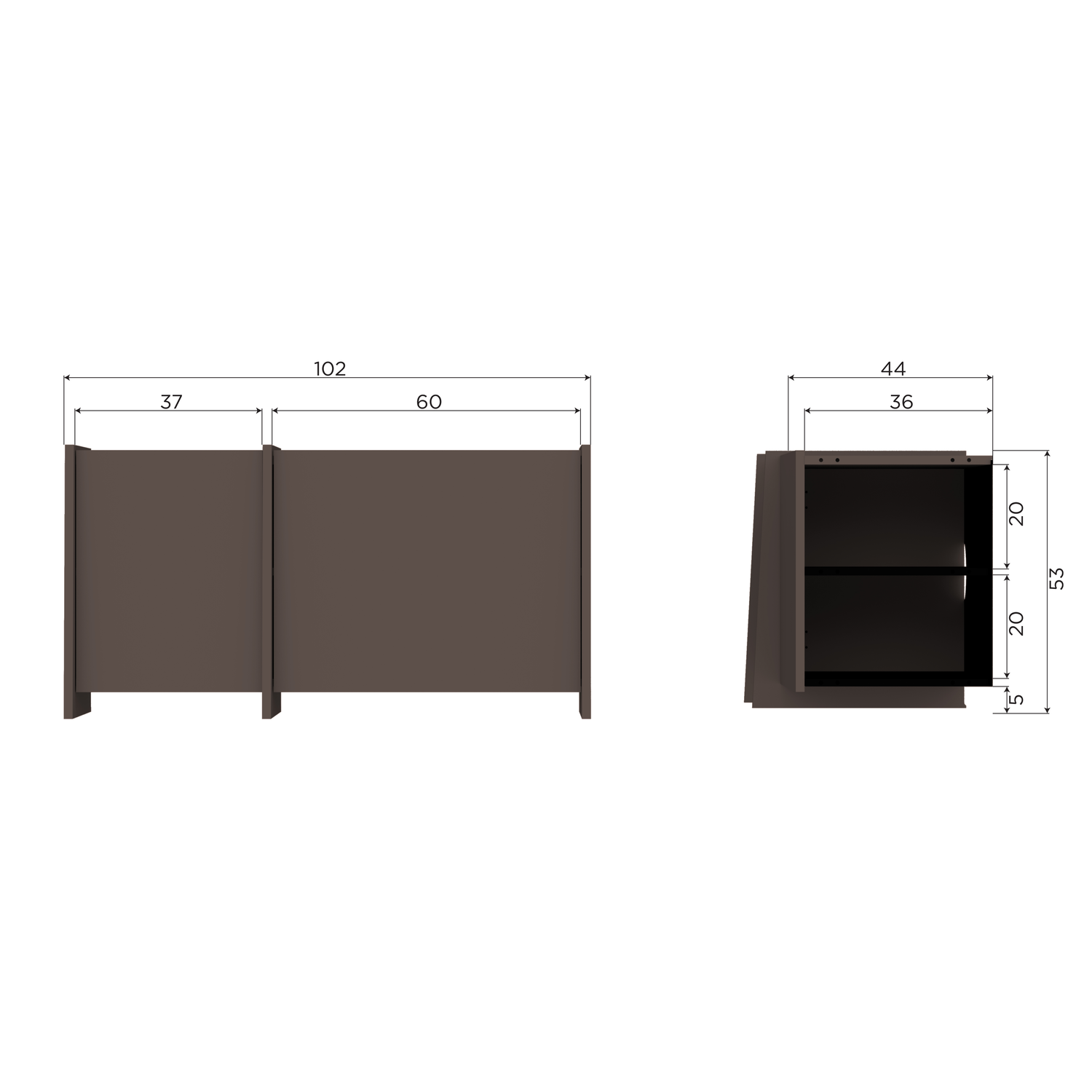 Brock tv meubel 102 cm essen fineer middenbruin [fsc]