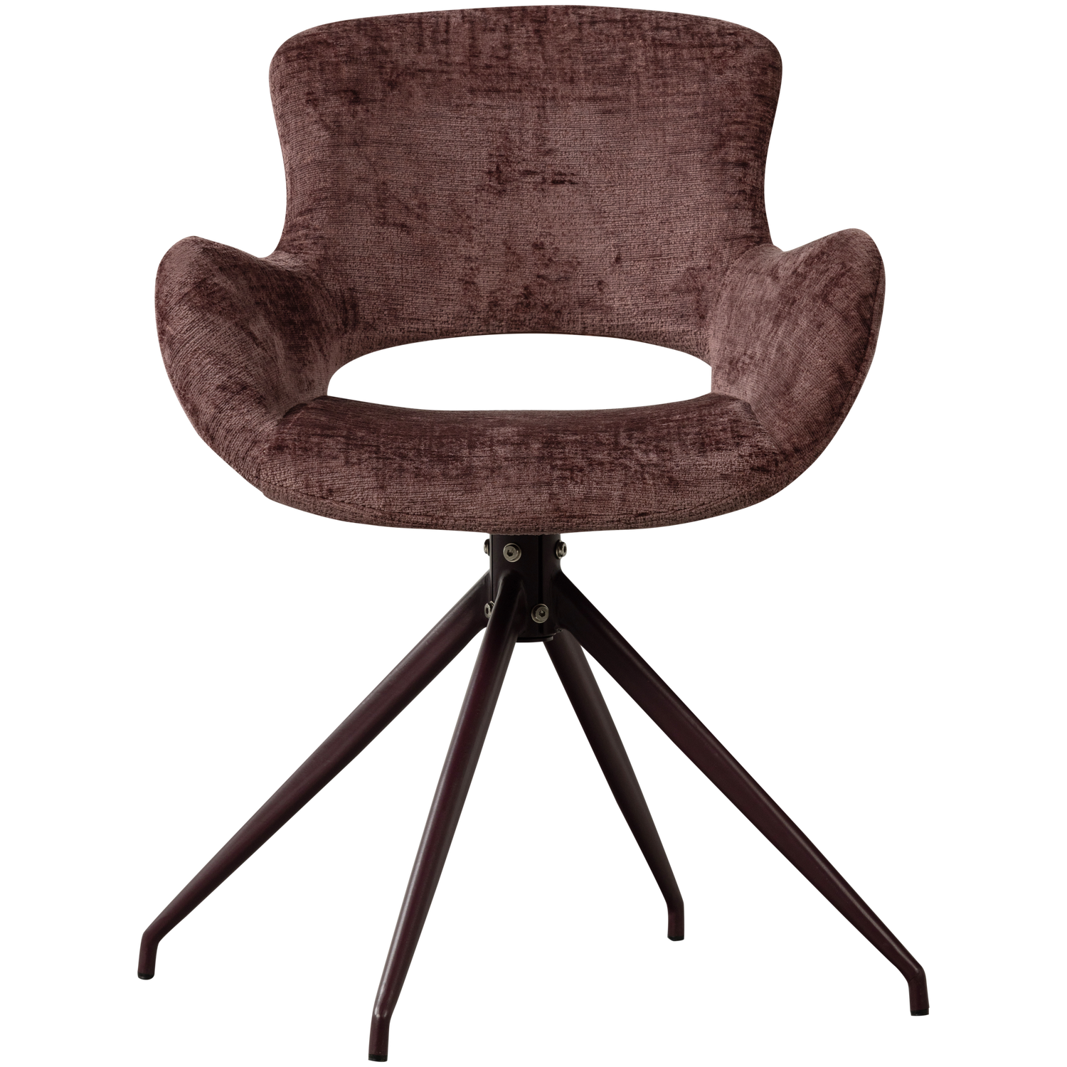 Eliva eetkamerstoel structure velvet paars - set van 2