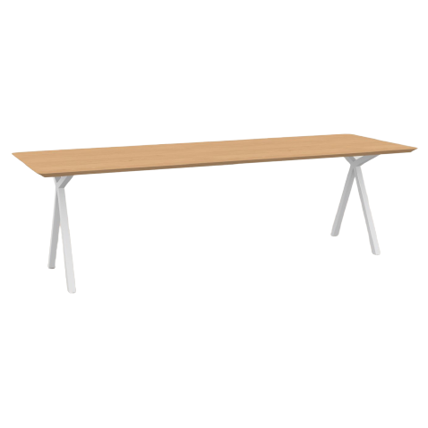 Studio HENK tafel Slim X-type Rechthoekig - wit frame, hardwax light 3041