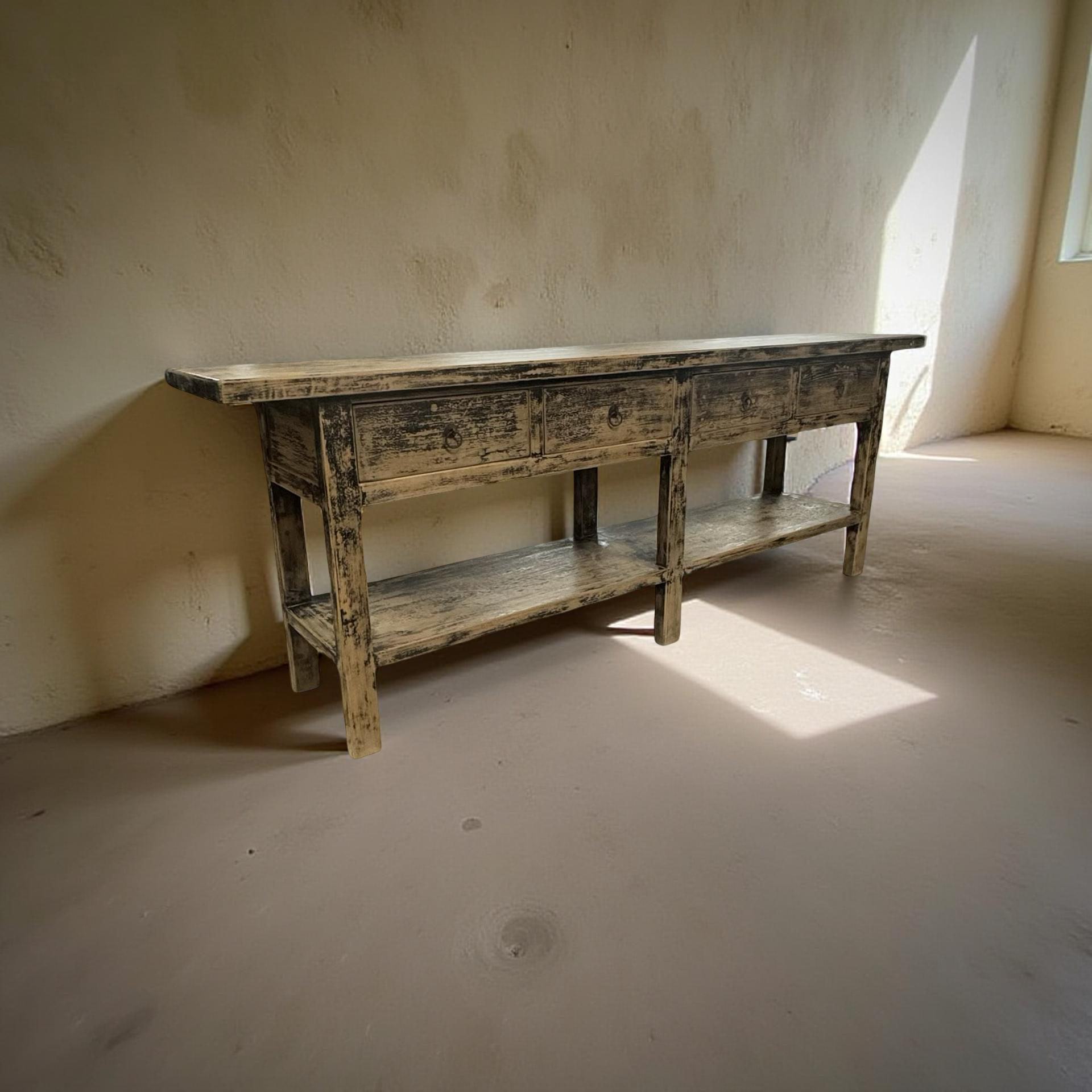 Wandtafel zwart finish 4 la en plank uniek