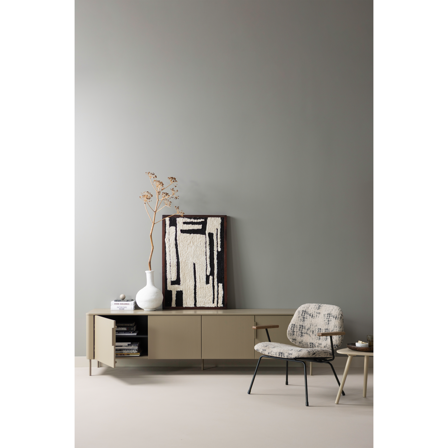 Aure fauteuil chenille beige/zwart