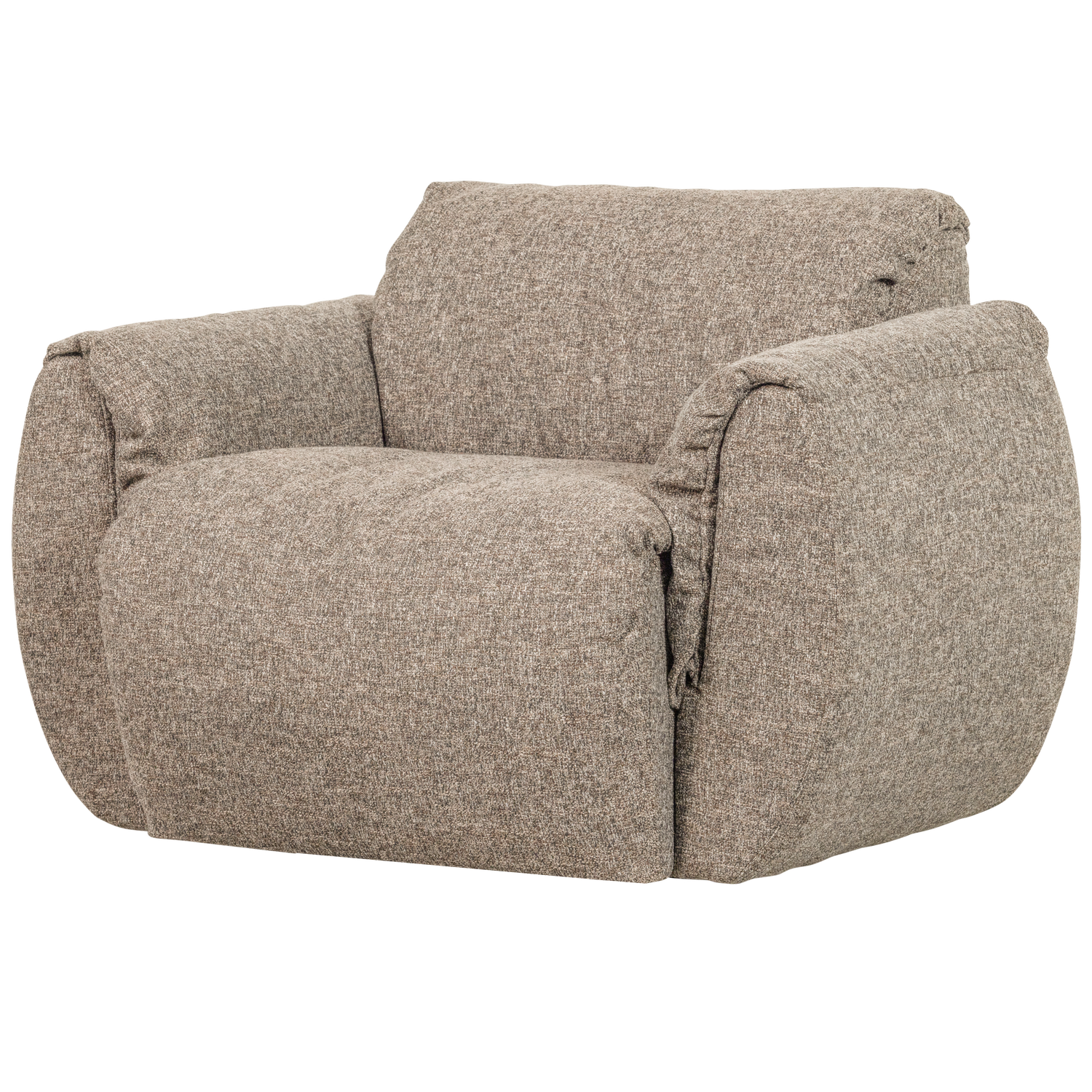 Baggy draaifauteuil geweven stof warmgrijs melange