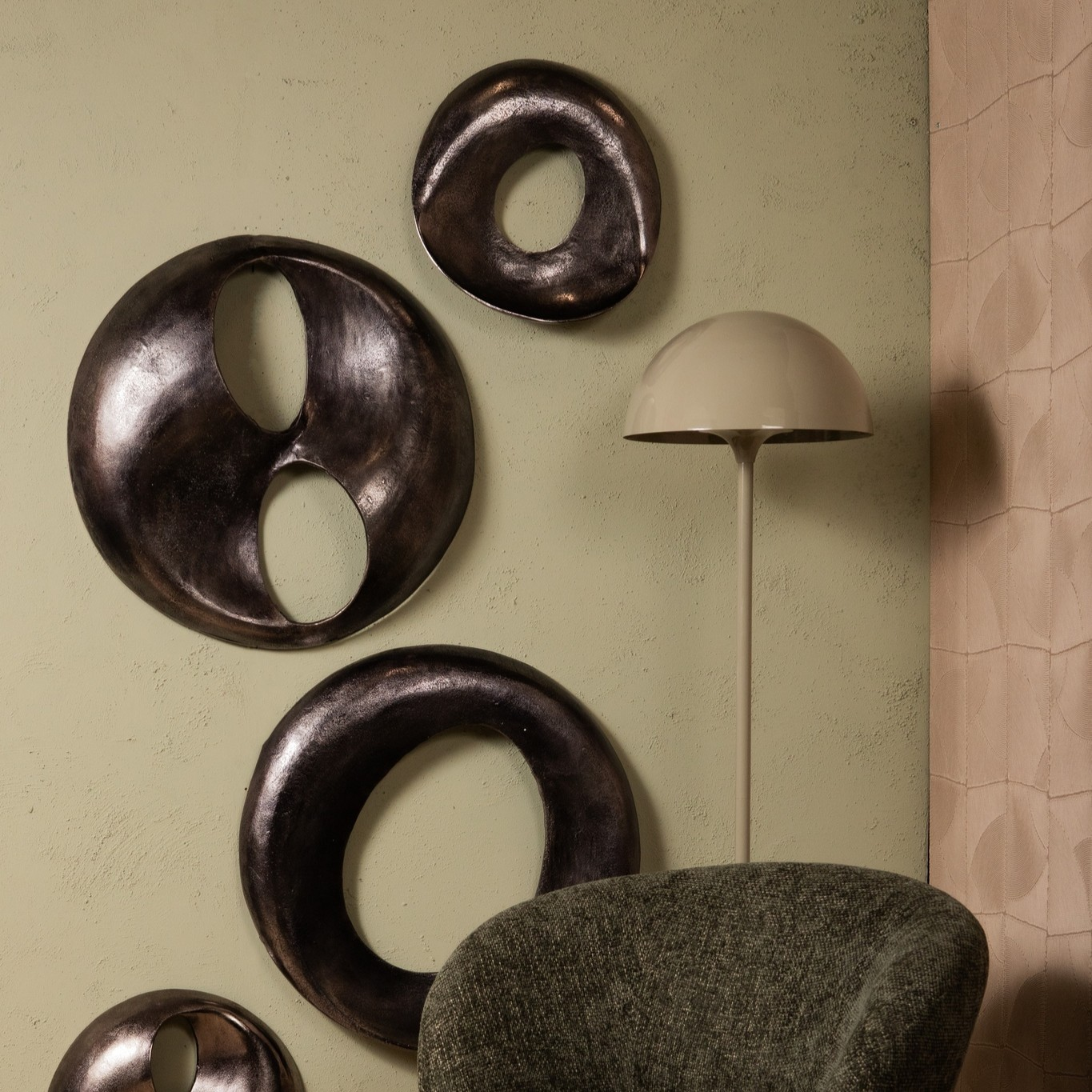Wanddecoratie Luno Nikkel