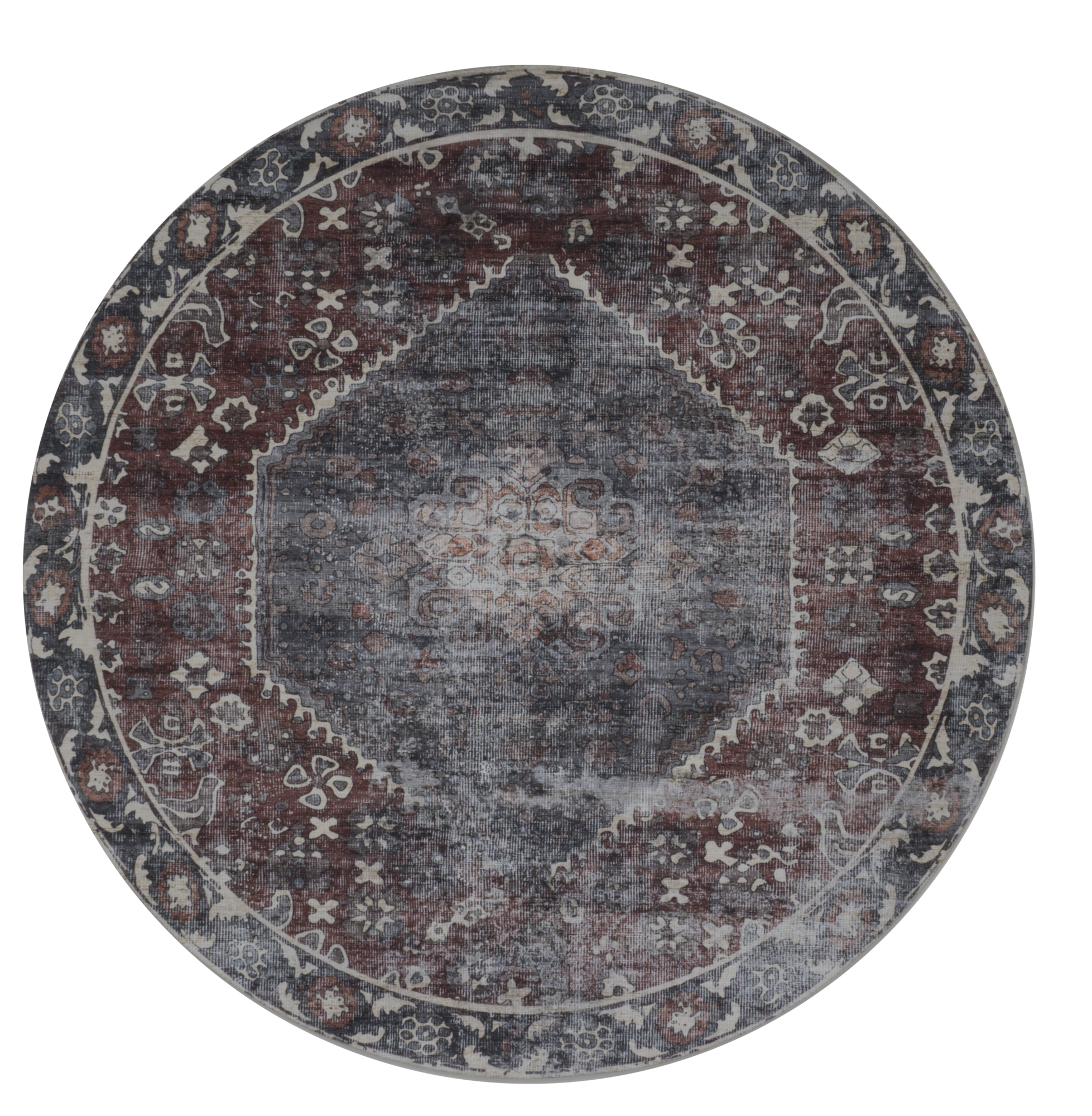 Vloerkleed Madel Rond Rood/Blauw