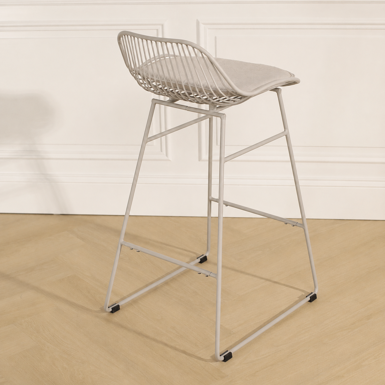 Barkruk Pleun grijsbeige - met zitkussen - 65 cm