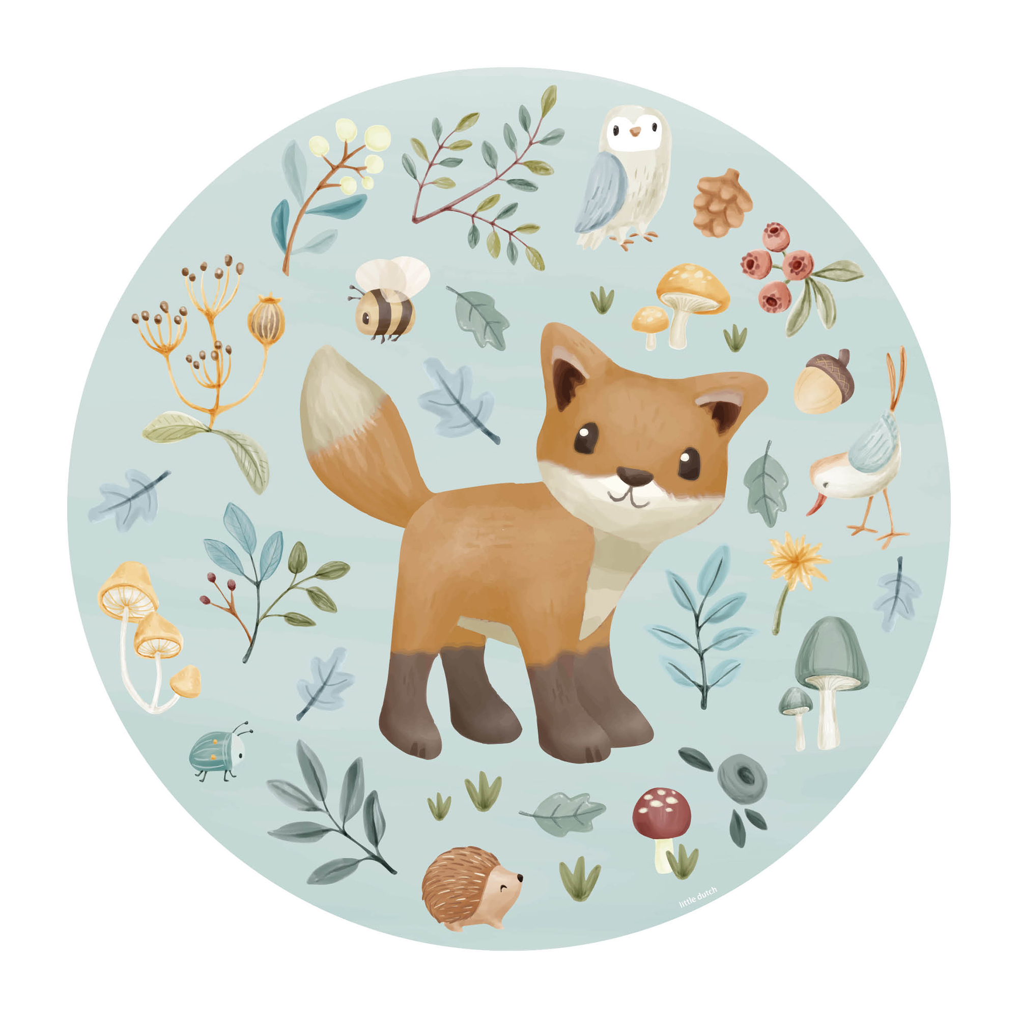 Behangcirkel Forest Friends Blauw (100cm)