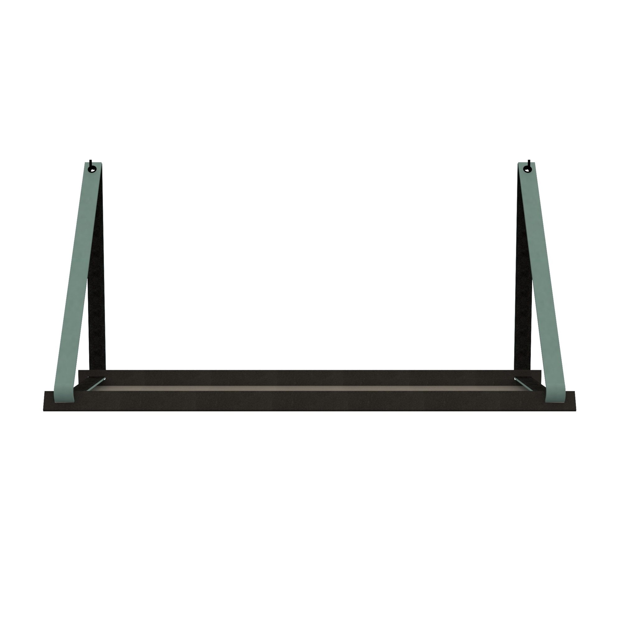 Stalen wandplank 70x20cm - incl. leren plankdragers