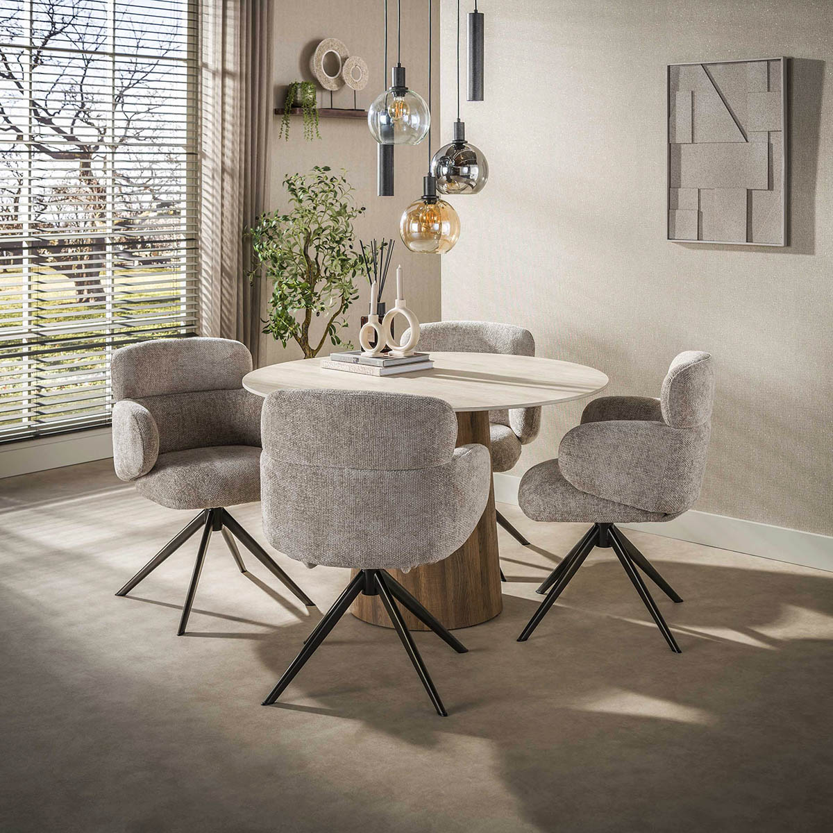 Eettafel Rond Limestone