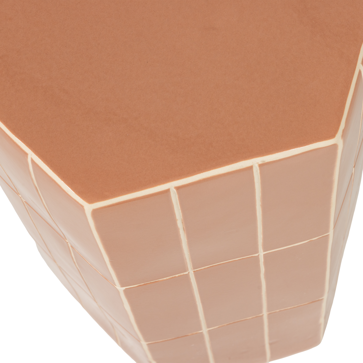 Plu decoratieve bijzettafel 54x38x32 cm keramiek oudroze