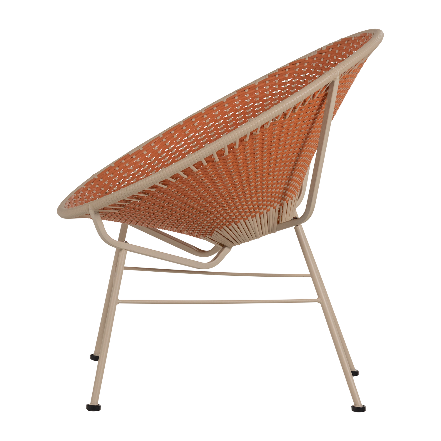 Kazoun tuin loungestoel wicker oranje