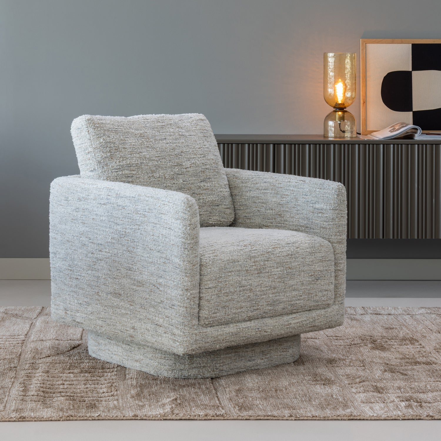 Oska draaifauteuil naturel melange