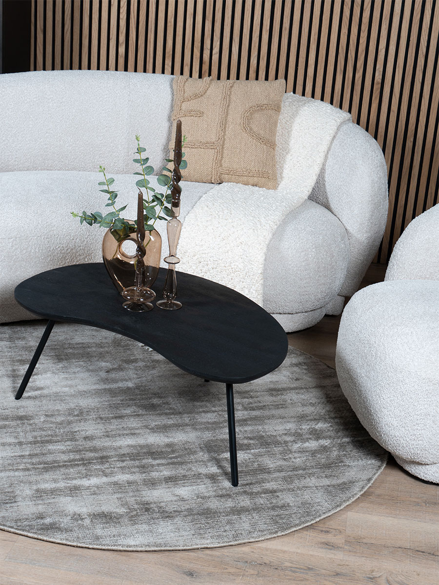Vloerkleed Cos - Viscose Taupe Rond
