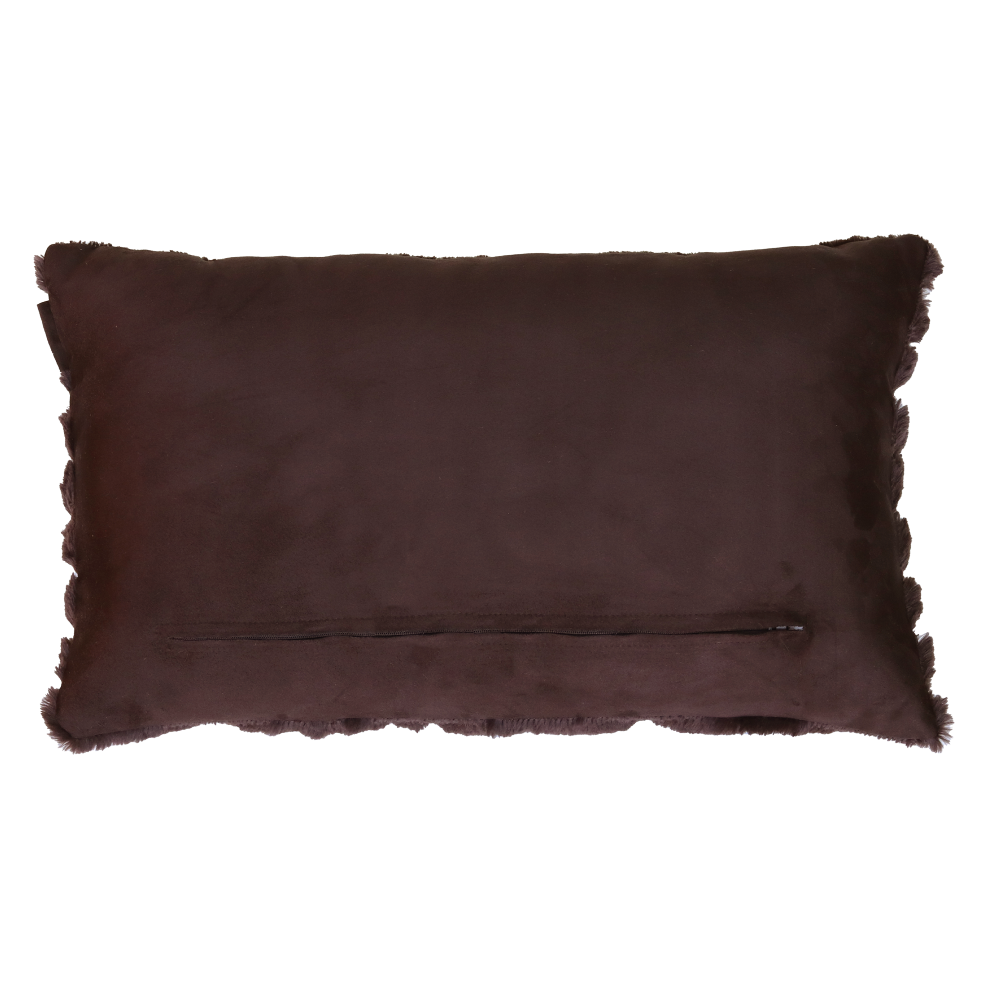Kussen bont ruit dark chocolate