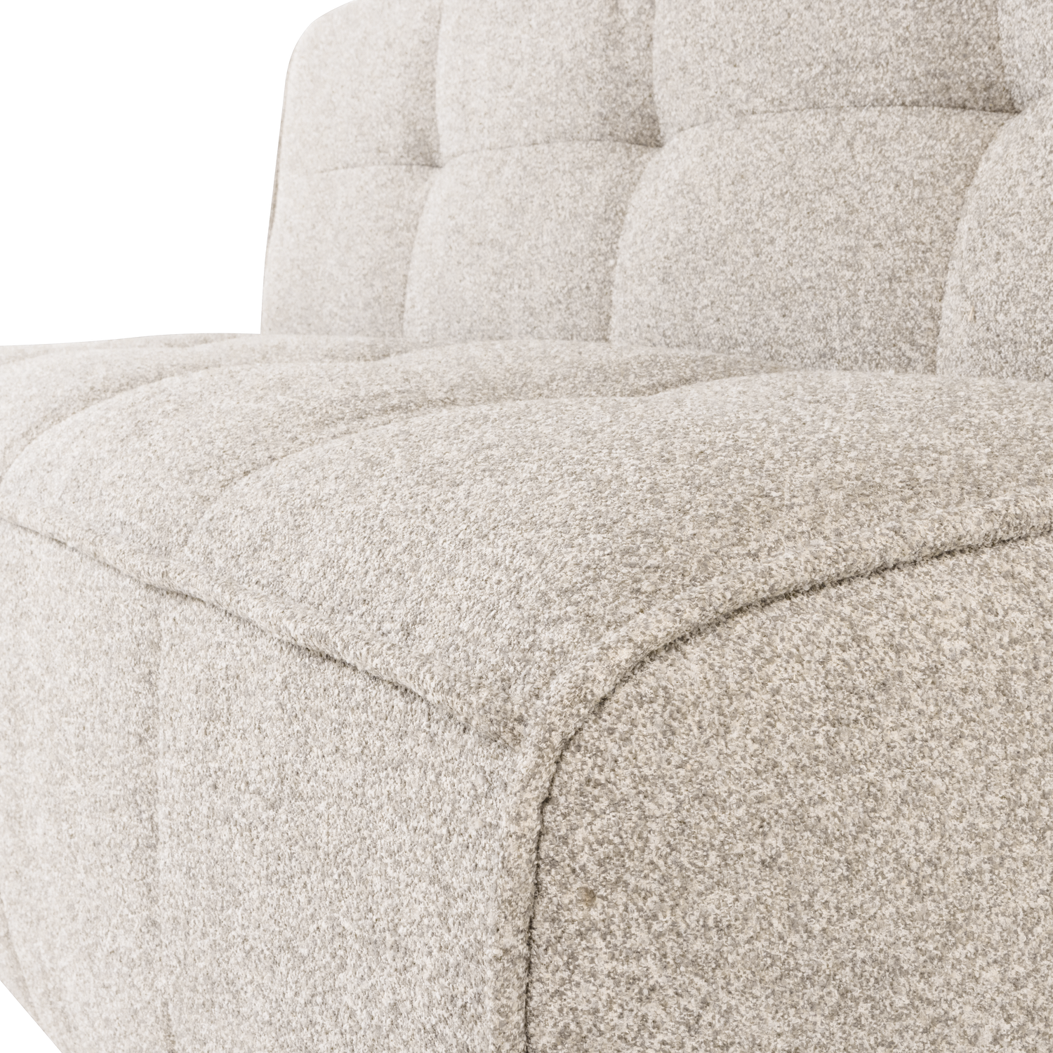Cluster eetbankje met rugleuning boucle khaki bruin