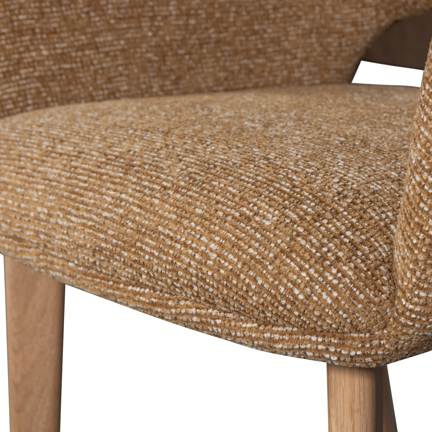 Murat eetkamerstoel taupe met houten poot naturel