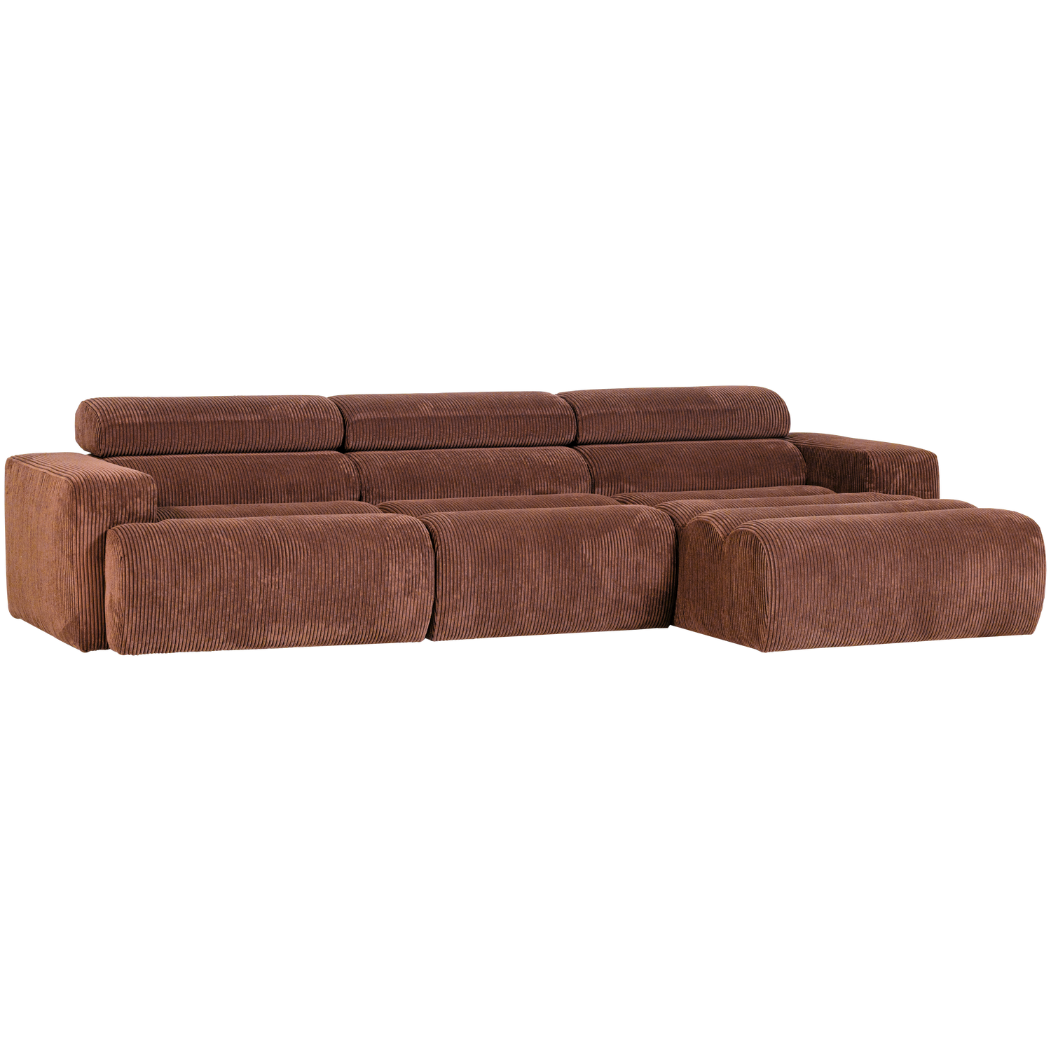 Novi chaise longue bank rechts donkerbruin melange