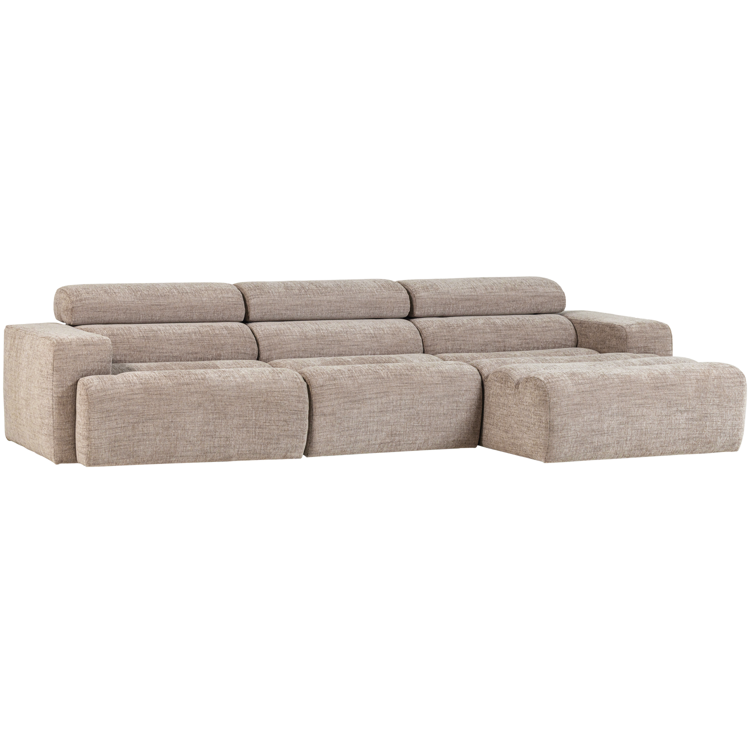 Novi chaise longue bank rechts donkerbruin melange