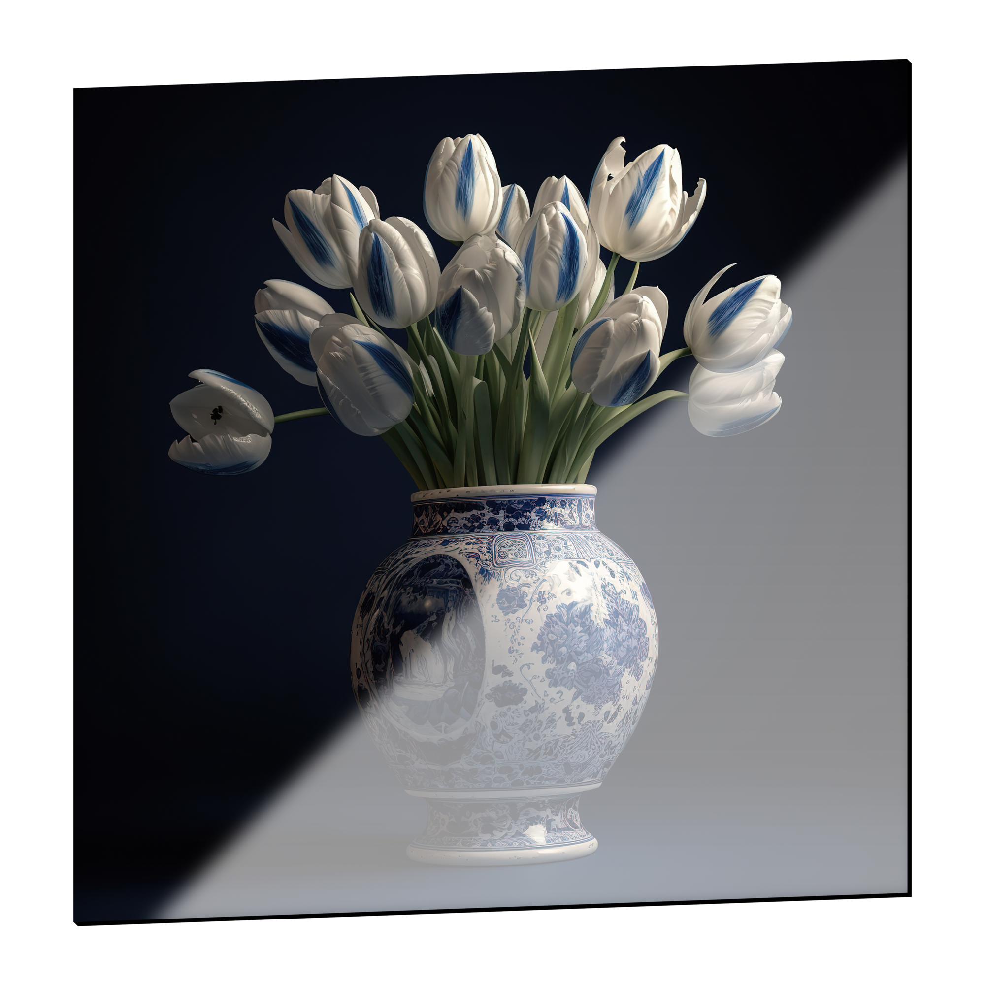 Delfts Blauwe Vaas met Tulpen