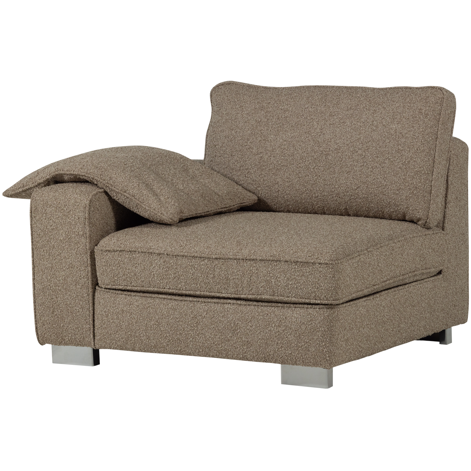 Lazy 1-zits element met arm links boucle antraciet