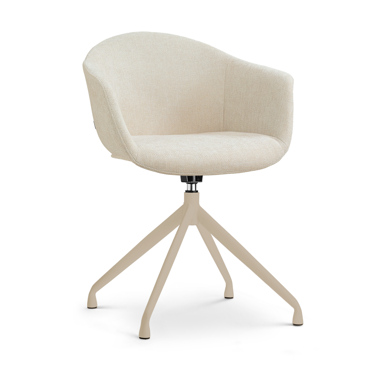 Draaibare eetkamerstoel Nola-Otis met armleuningen - beige onderstel