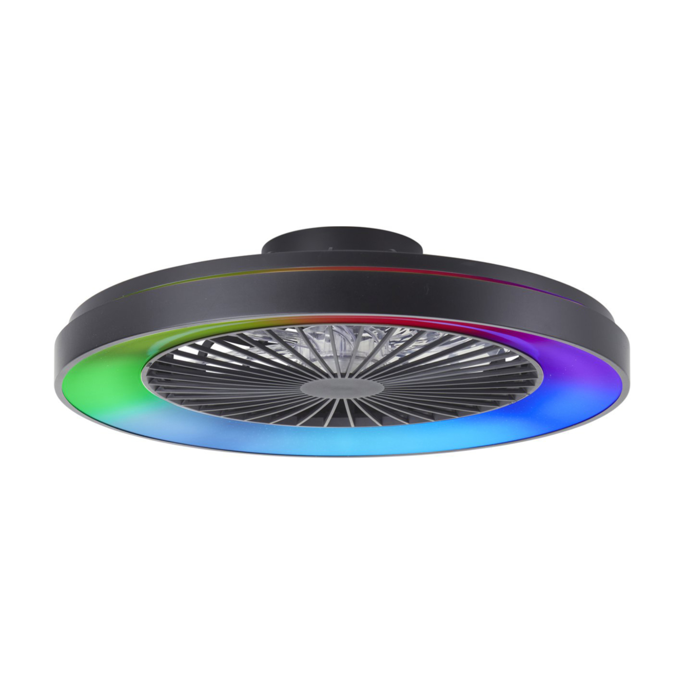 Plafondventilator Mazzaro Ø 58cm – RGB Lichts – Zwart