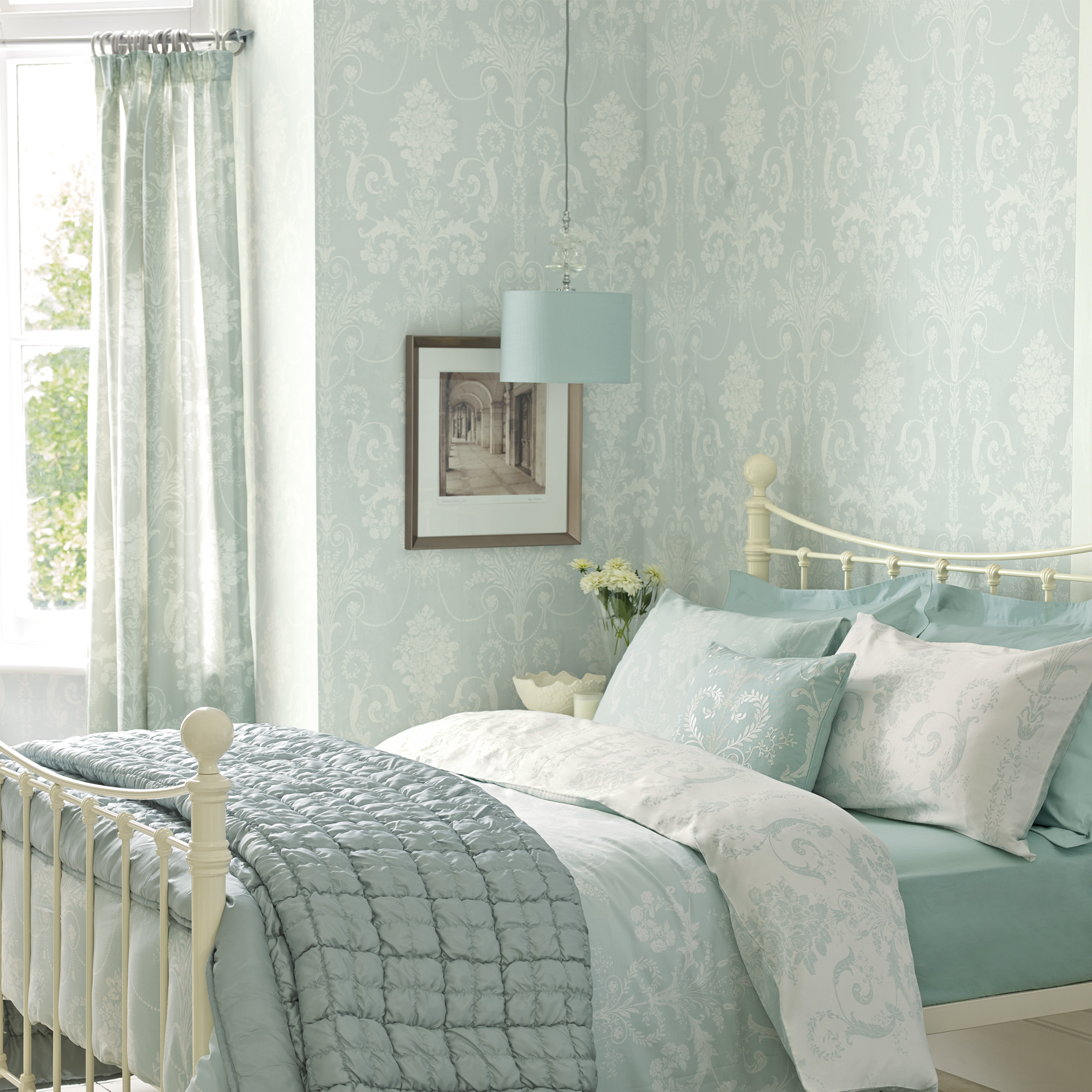 vliesbehang laura ashley josette duck egg