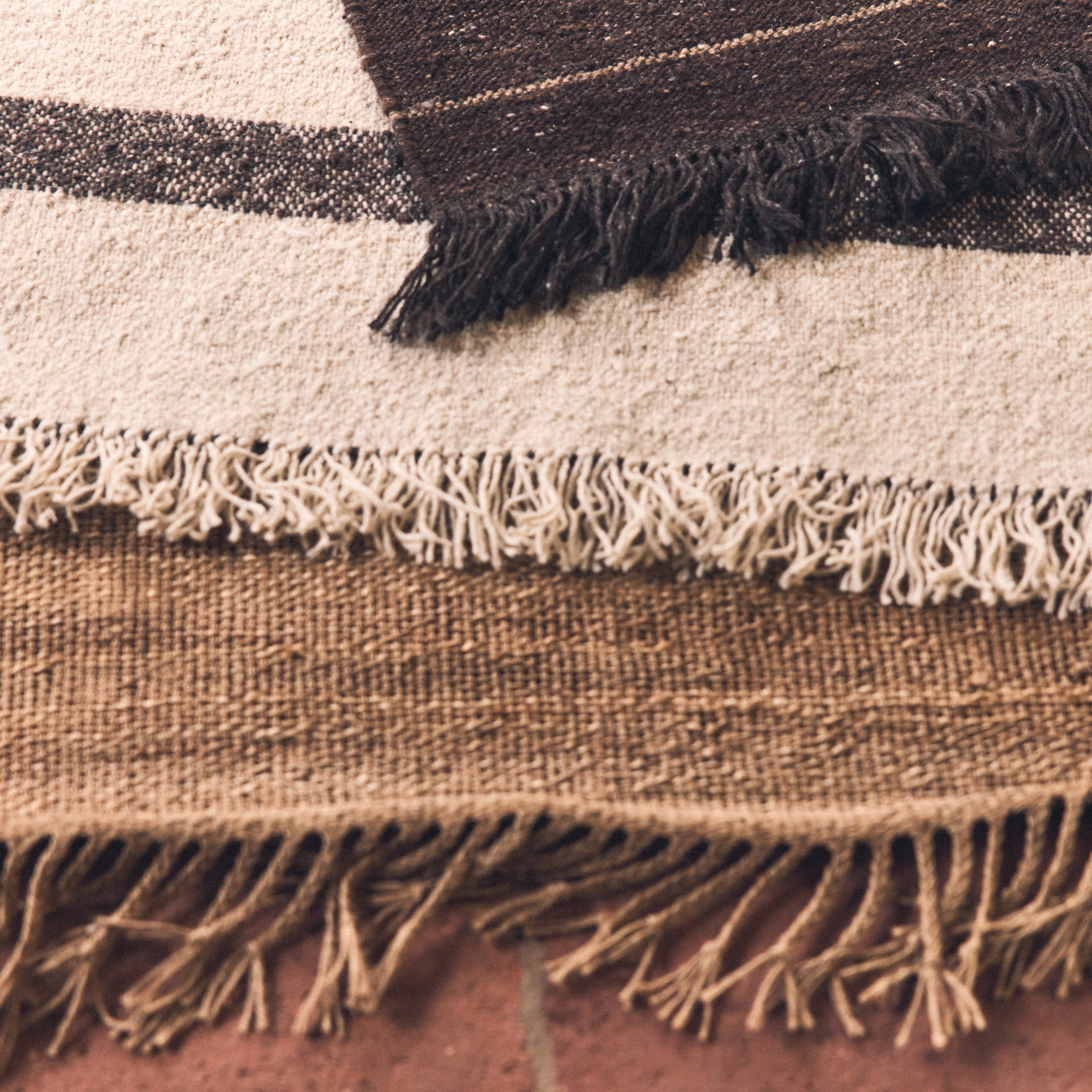 Striped woolen kelim cream (200x300cm)