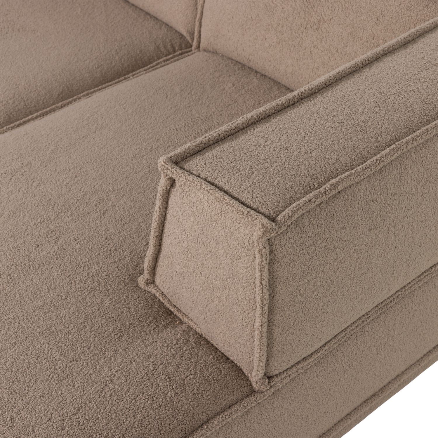 Manu chaise longue bank rechts velvet bruin [fsc]