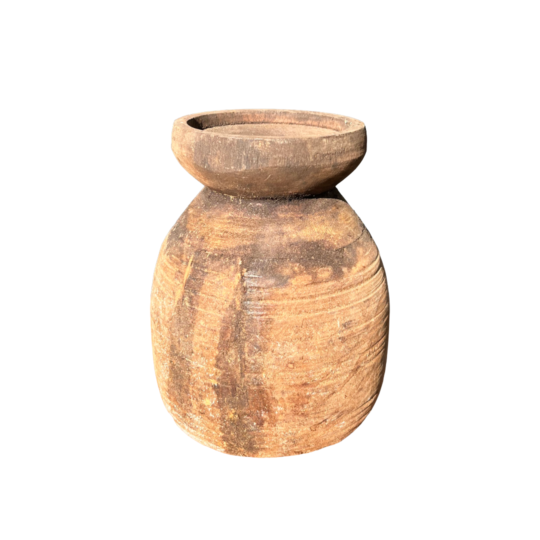 Houten pot Hoog uniek item