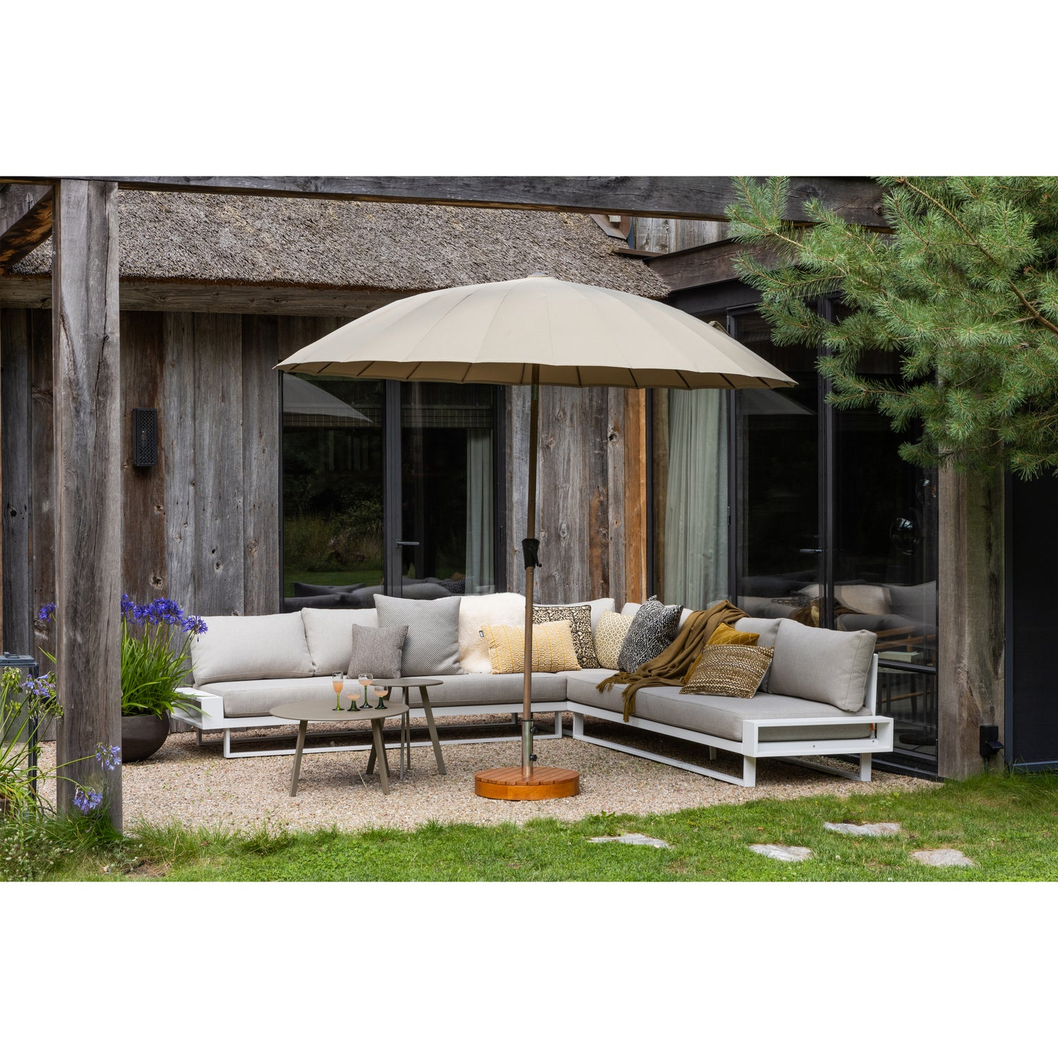 Monica tuin parasolvoet hout naturel 37xo49cm [fsc]