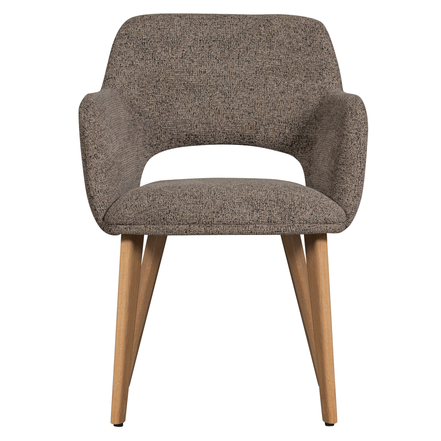 Murat eetkamerstoel taupe met houten poot naturel