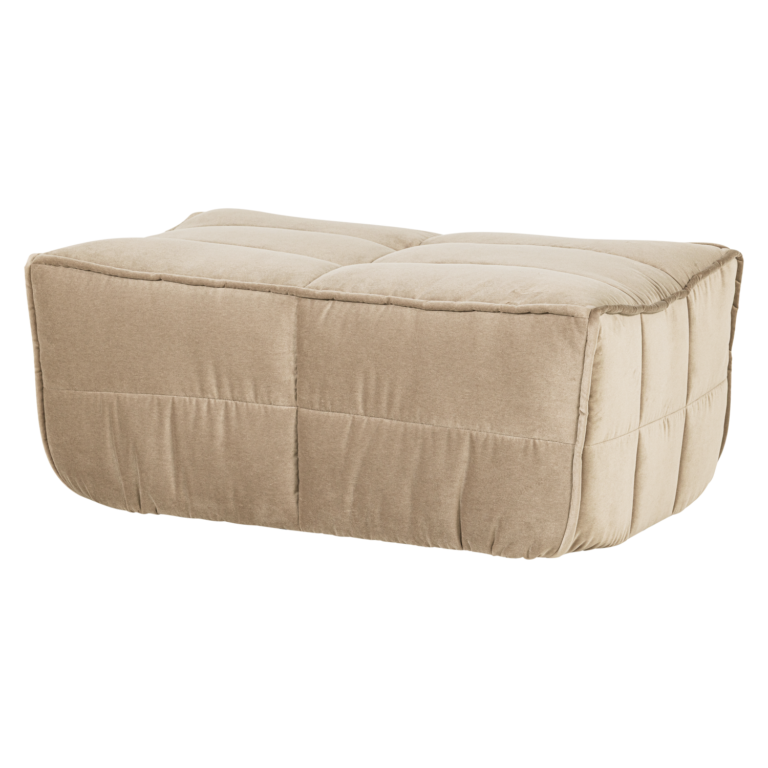Cluster hocker velvet warm taupe