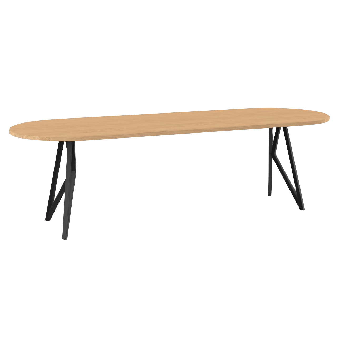 Studio HENK tafel Butterfly Plat ovaal - zwart frame, hardwax light 3041