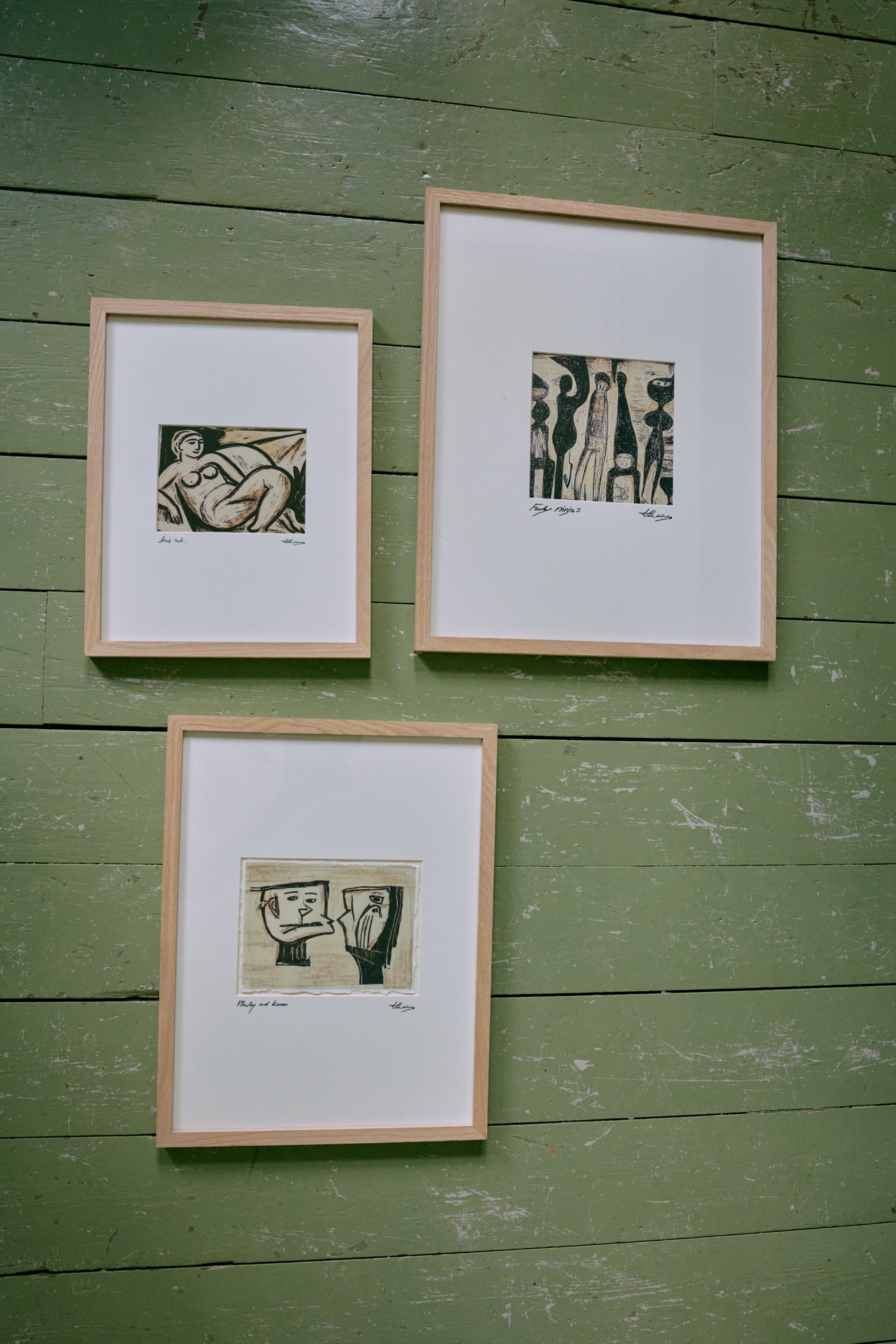 HKliving Schilderij Framed artwork funky ninja's 40x50 cm