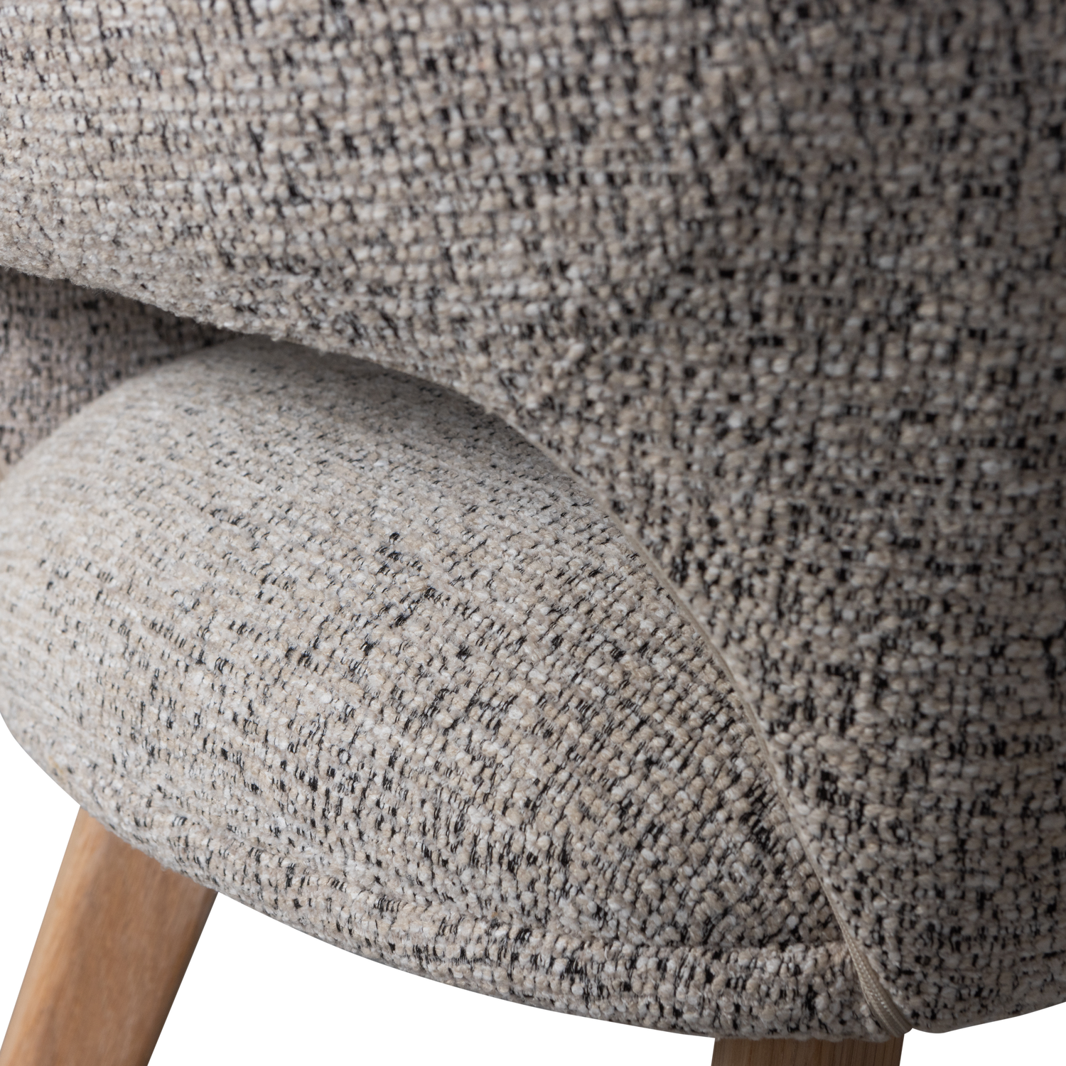 Murat eetkamerstoel taupe met houten poot naturel