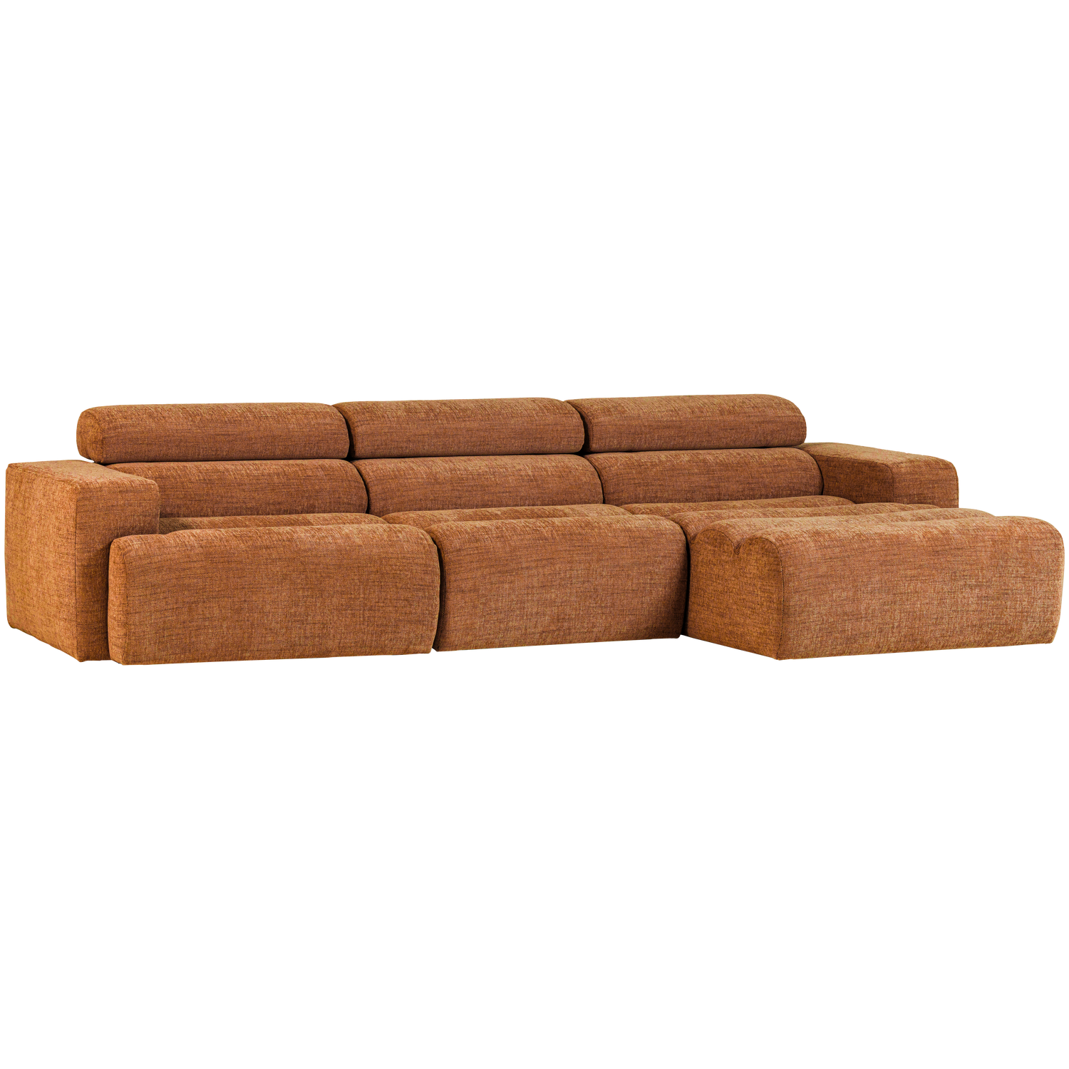 Novi chaise longue bank rechts donkerbruin melange