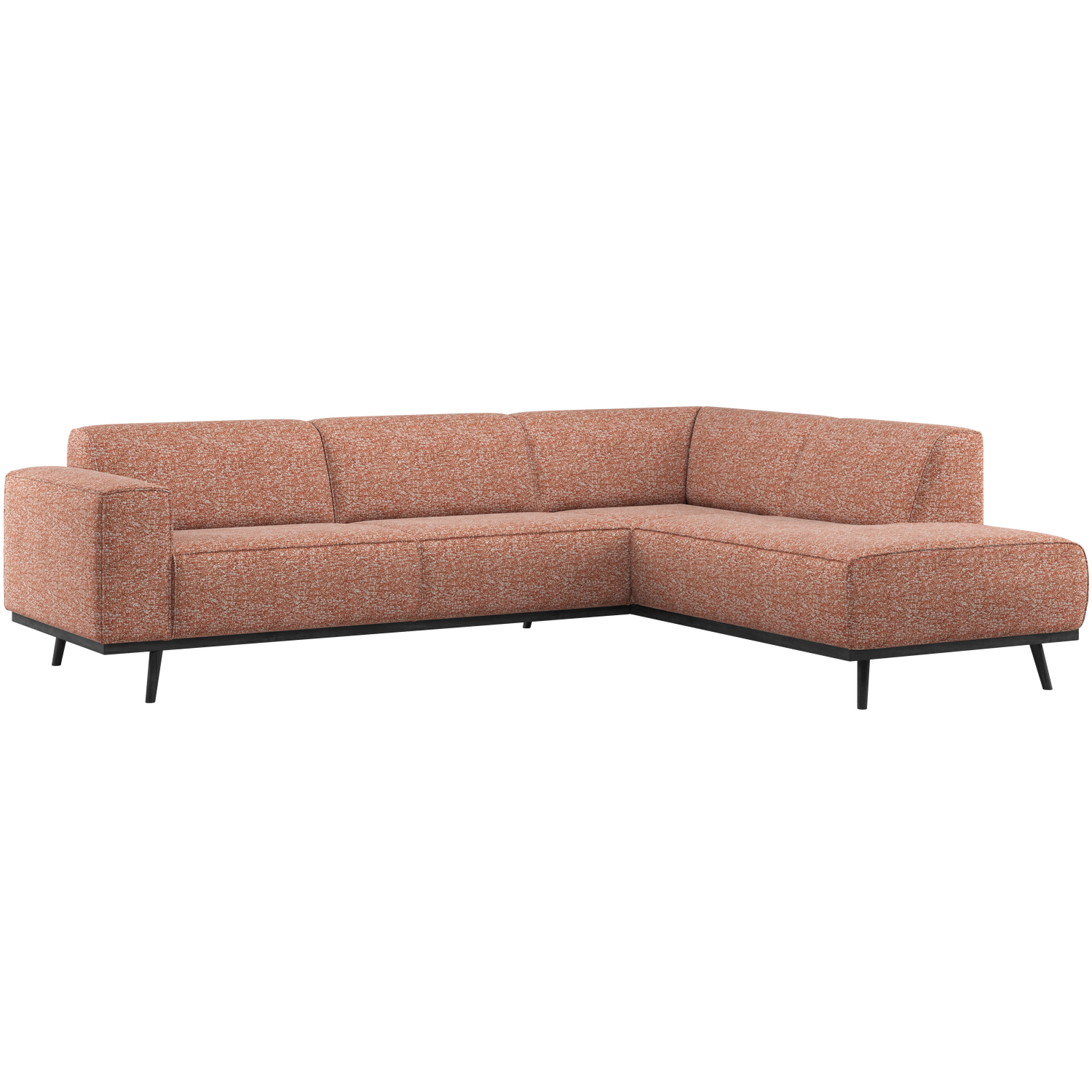 Statement hoekbank rechts chenille velvet terra