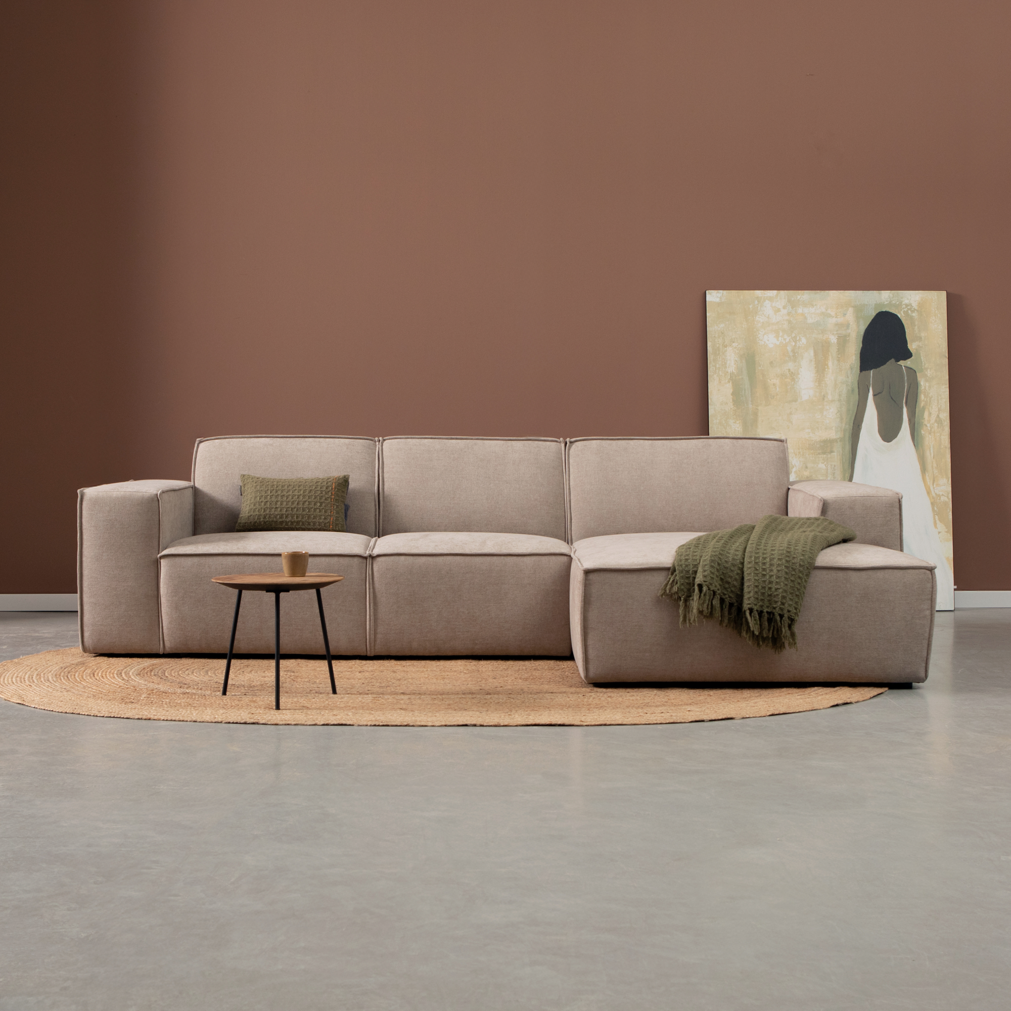  Hoekbank Chaise Livento Taupe