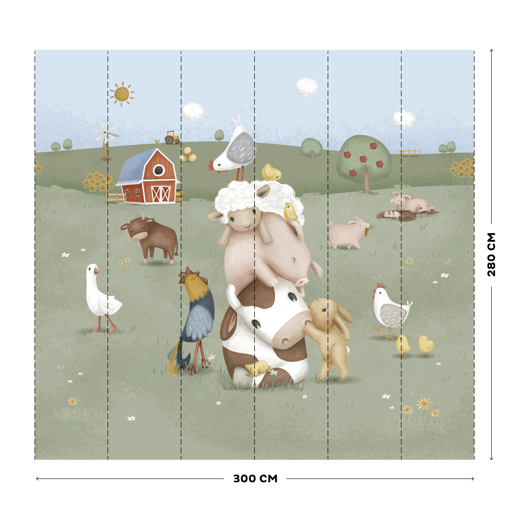 Digitaal behang Little Farm