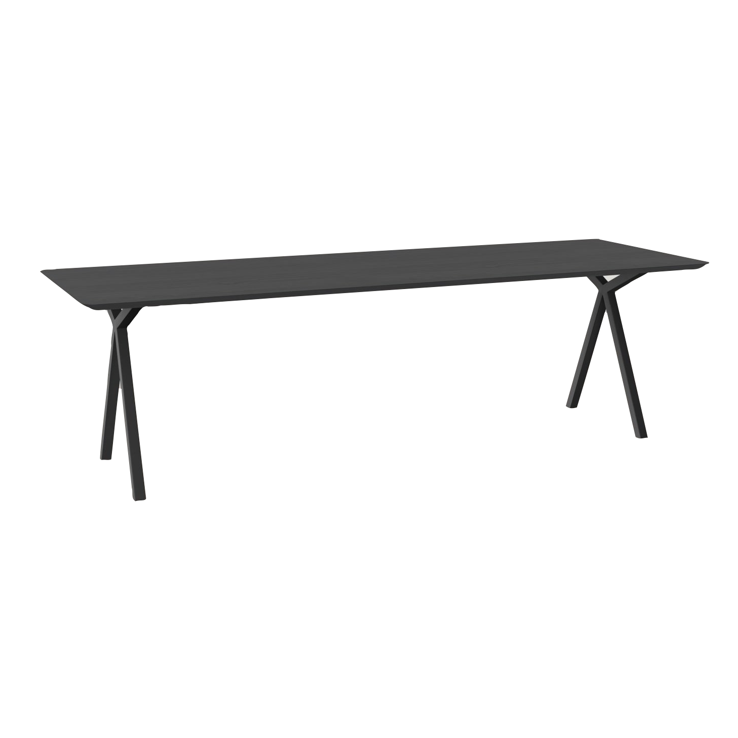 Studio HENK tafel Slim X-type Rechthoekig - zwart frame, zwarte beits