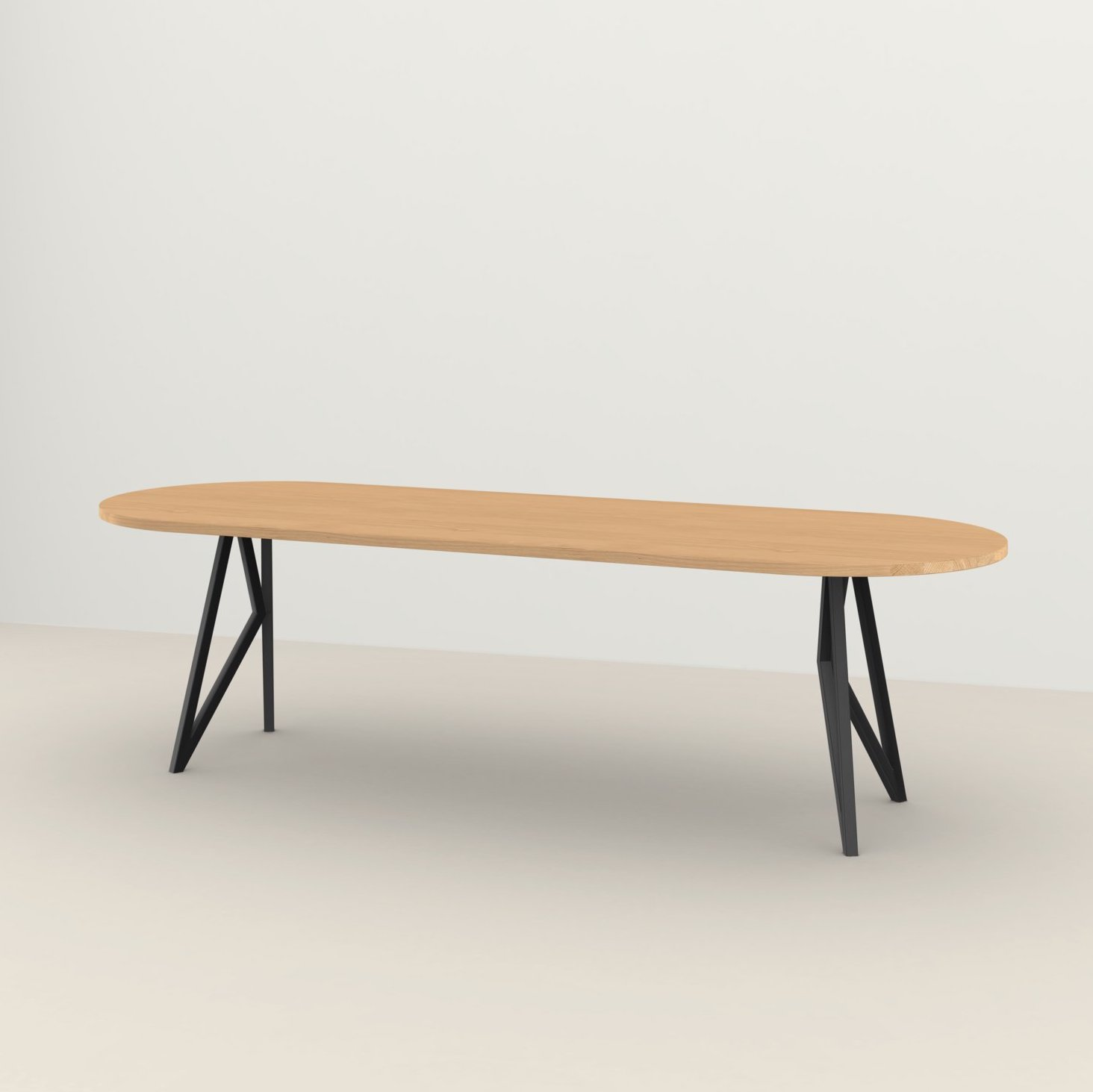 Studio HENK tafel Butterfly Plat ovaal - zwart frame, hardwax light 3041